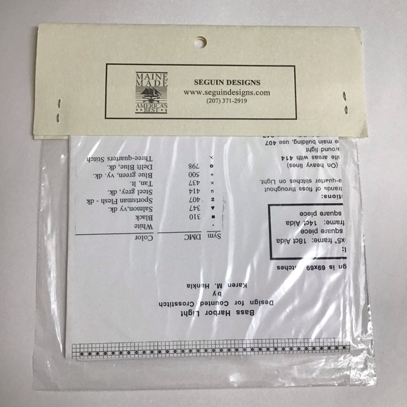 Seguin Designs Counted Cross Stitch PATTERN ONLY Bass Harbor Light Lighthouse ME - Picture 3 of 4